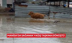 Manisa’da sağanak yağış taşkına dönüştü