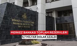 Merkez Bankası toplam rezervleri 5,7 milyar dolar azaldı