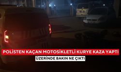 Polisin dur ihtarına uymayan motosikletli kurye kaza yapınca yakalandı... Üzerinden bakın ne çıktı
