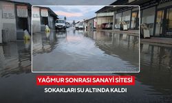 Yağmur sonrası sanayi sitesi sokakları su altında kaldı