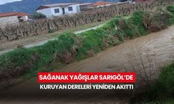 Sağanak yağışlar Sarıgöl’de kuruyan dereleri yeniden akıttı