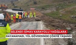 Selendi-Simav karayolu yağışlara dayanamadı
