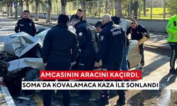 Amcasının aracını kaçırdı, Soma’da kovalamaca kaza ile sonlandı