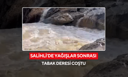 Salihli’de yağışlar sonrası Tabak Deresi coştu
