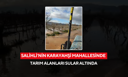 Salihli’nin Karayahşi Mahallesinde tarım alanları sular altında