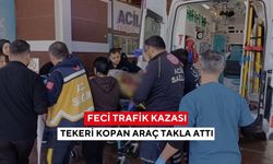 Tekeri yerinden çıkan araç takla attı... Ağır yaralı kadın hayatını kaybetti