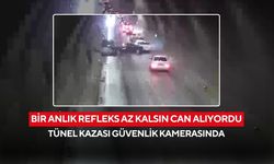Tünelde trafiği son anda fark etti, direksiyonu kırdı... Kafa kafaya çarpışma böyle yaşandı