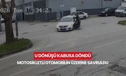 U dönüşü kabusa döndü! Motosikletli otomobilin üzerine savruldu...