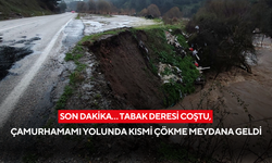 Son dakika… Tabak Deresi coştu, Çamurhamamı yolunda kısmi çökme meydana geldi