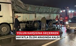 Yolun karşısına geçerken can pazarı! | 60 yaşındaki kadın kamyonun altından son anda kurtarıldı