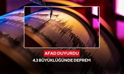AFAD duyurdu: 4.3 büyüklüğünde deprem