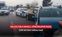 Salihli'de 4 araçlı zincirleme kaza: Çok sayıda yaralı var
