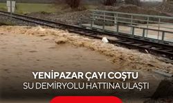 Salihli’de Yenipazar Çayı taştı: Sağanak demiryolu hattını tehdit ediyor