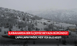 İlkbaharda bir ilçemiz beyaza büründü! Lapa lapa yağdı, her yer buz kesti