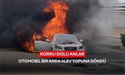 Korku dolu anlar: Otomobil bir anda alev topuna döndü