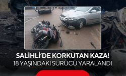 Salihli’de otomobil ile motosiklet çarpıştı: 18 yaşındaki sürücü yaralandı