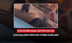 Maddi hasarlı kaza kabusa döndü | Çocukların gözü önünde kavga! O anlar cep telefonuna böyle yansıdı...