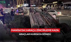 Manisa’da 3 araçlı zincirleme kaza: Araçlar hurdaya döndü