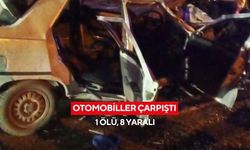 Otomobiller çarpıştı: 1 ölü, 8 yaralı
