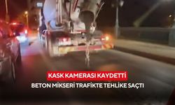 Mikser yola beton dökerek seyretti... Kameralara böyle yansıdı