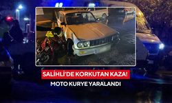 Salihli’de korkutan kaza! Moto kurye yaralandı