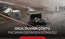 Okul duvarı çöktü! Facianın eşiğinden dönüldü...