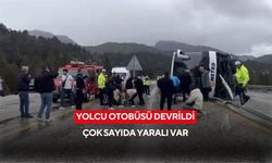 Yolcu otobüsü devrildi: Çok sayıda yaralı var