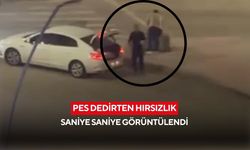 Görenleri şaşkına çeviren hırsızlık! Refüjdeki kaldırım taşlarını bagaja doldurdular