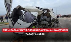Sabah saatlerinde korku dolu anlar! Freni patlayan tır ortalığı savaş alanına çevirdi... 7 araç, 18 yaralı