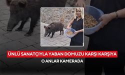 Safiye Soyman’ın kapısına bayram ziyareti! Yaban domuzuyla ilginç anlar...