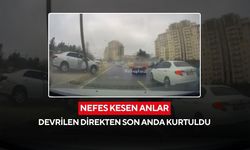 Saniyelerle ölümden dönüldü! Elektrik direği aracın önüne devrildi...