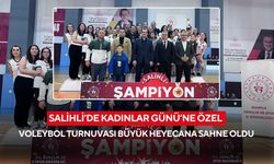Salihli’de 8 Mart’a özel voleybol turnuvası tamamlandı: Kadın sporcular ödüllerini aldı