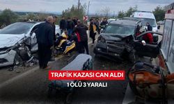 Trafik kazası can aldı, 1 ölü 3 yaralı