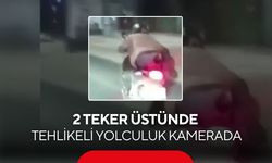 2 teker üstünde tehlikeli yolculuk kamerada