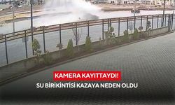 Yağışlı havada felaket! Su birikintisine giren araç takla attı...