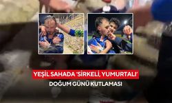 Manisa'da sürpriz kutlama: Takım arkadaşlarını koli bandıyla bağlayıp sirkeyle yıkadılar