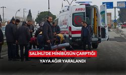 Salihli’de minibüsün çarptığı yaya ağır yaralandı