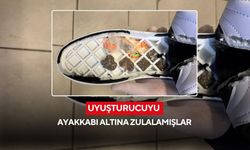 Uyuşturucuyu ayakkabı altına zulalamışlar