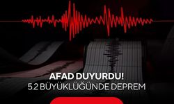 AFAD duyurdu: 5.2 büyüklüğünde deprem