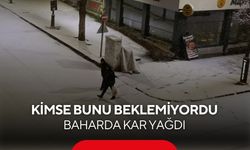 Bahar geldi sanılırken kış geri döndü! 5 dakikada her yer beyaza büründü...