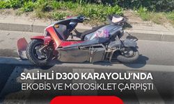 Salihli D300 Karayolu’nda ekobis ve motosiklet çarpıştı: 3 yaralı