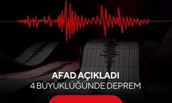 AFAD açıkladı: 4 büyüklüğünde deprem