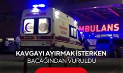 Kavgayı ayırmak isterken bacağından vuruldu