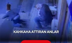 Kahkaha attıran anlar! Taburede uyuyakalınca yere düştü... | Güvenlik kamerasına yansıyan işte o komik an!