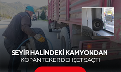 Kamyon tekeri mağazaya daldı! Camı parçalayıp içeri girdi... | O an güvenlik kamerasına böyle yansıdı...