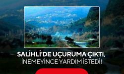 Salihli’de uçuruma çıktı, inemeyince yardım istedi!