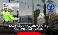 Salihli’de trafik denetimi: Kavşak kuralları tek tek anlatıldı