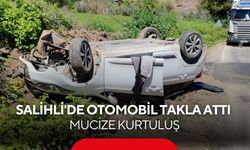 Salihli'de mucize kurtuluş: Takla attı, 3 kişi burnu bile kanamadan kurtuldu