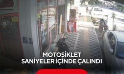 Güvenlik kamerası kaydetti: Motosiklet saniyeler içinde çalındı
