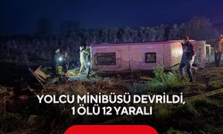 Sabah saatlerinde can pazarı! | Direksiyon hakimiyeti kayboldu, minibüs devrildi... 1 ölü, 12 yaralı